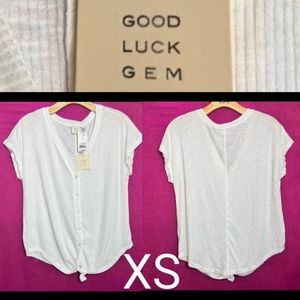 🆕White Ribbed Oversized Blouse~Size XS